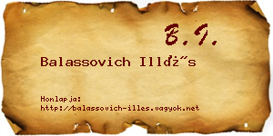 Balassovich Illés névjegykártya